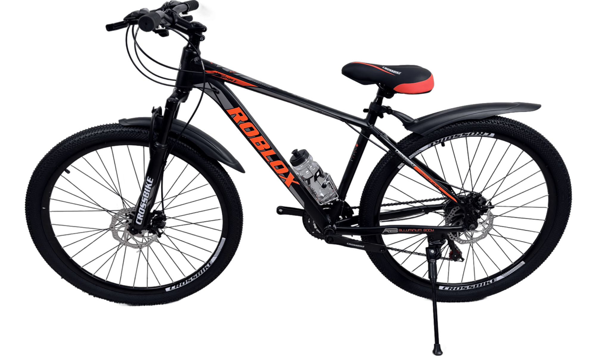 Велосипед CrossBike Roblox 27.5", розмір M, рама 17", рік 2026, Чорний-Помаранчевий 2