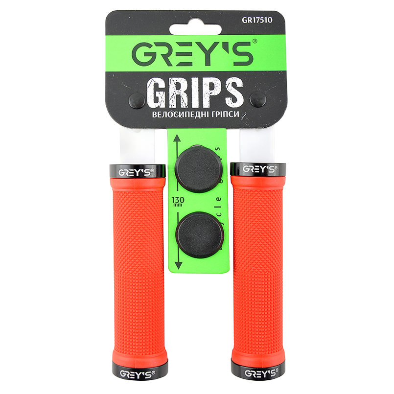 Фотография Грипсы Grey's с резиновым покрытием, 130 мм, Красный 