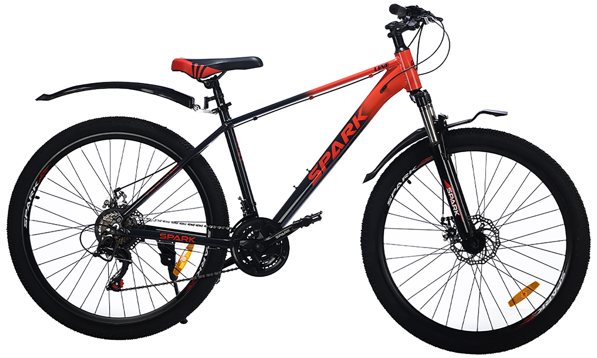 Велосипед SPARK LINE 27,5", размер M, рама 17", год 2025, красный с чёрным 