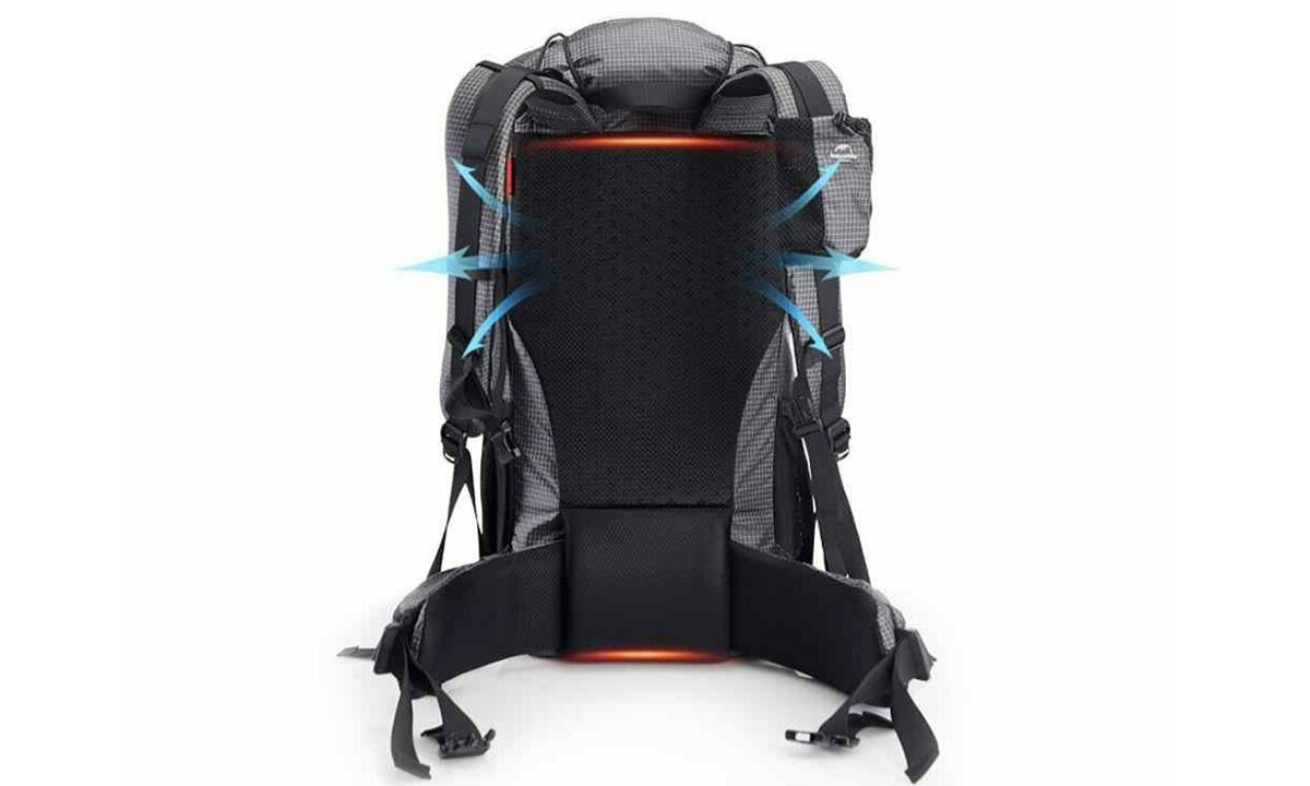 Фотография Рюкзак туристический Naturehike Rock NH20BB113, 40 + 5 л, черный 2