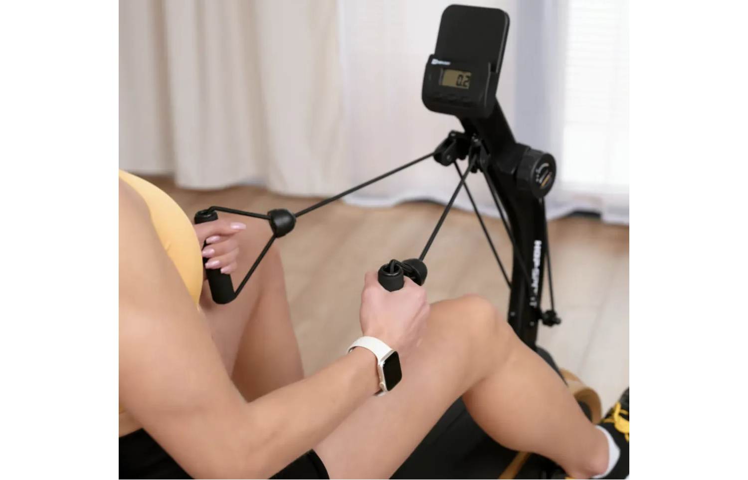 Горизонтальний велотренажер Hop-Sport HS-045L Volt магнітний золотий 10