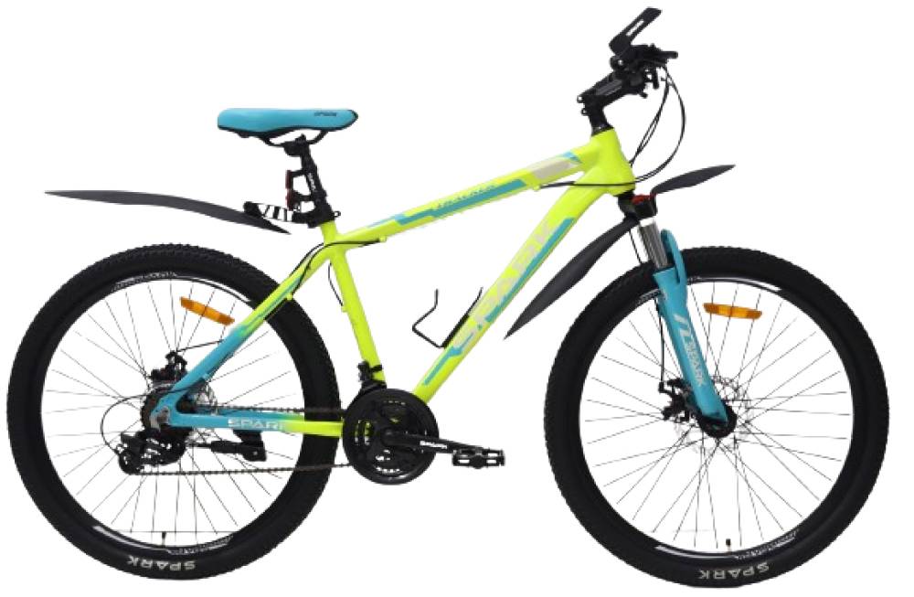Фотография Велосипед SPARK TRACKER 26" размер М рама 17" 2024 Желто-синий