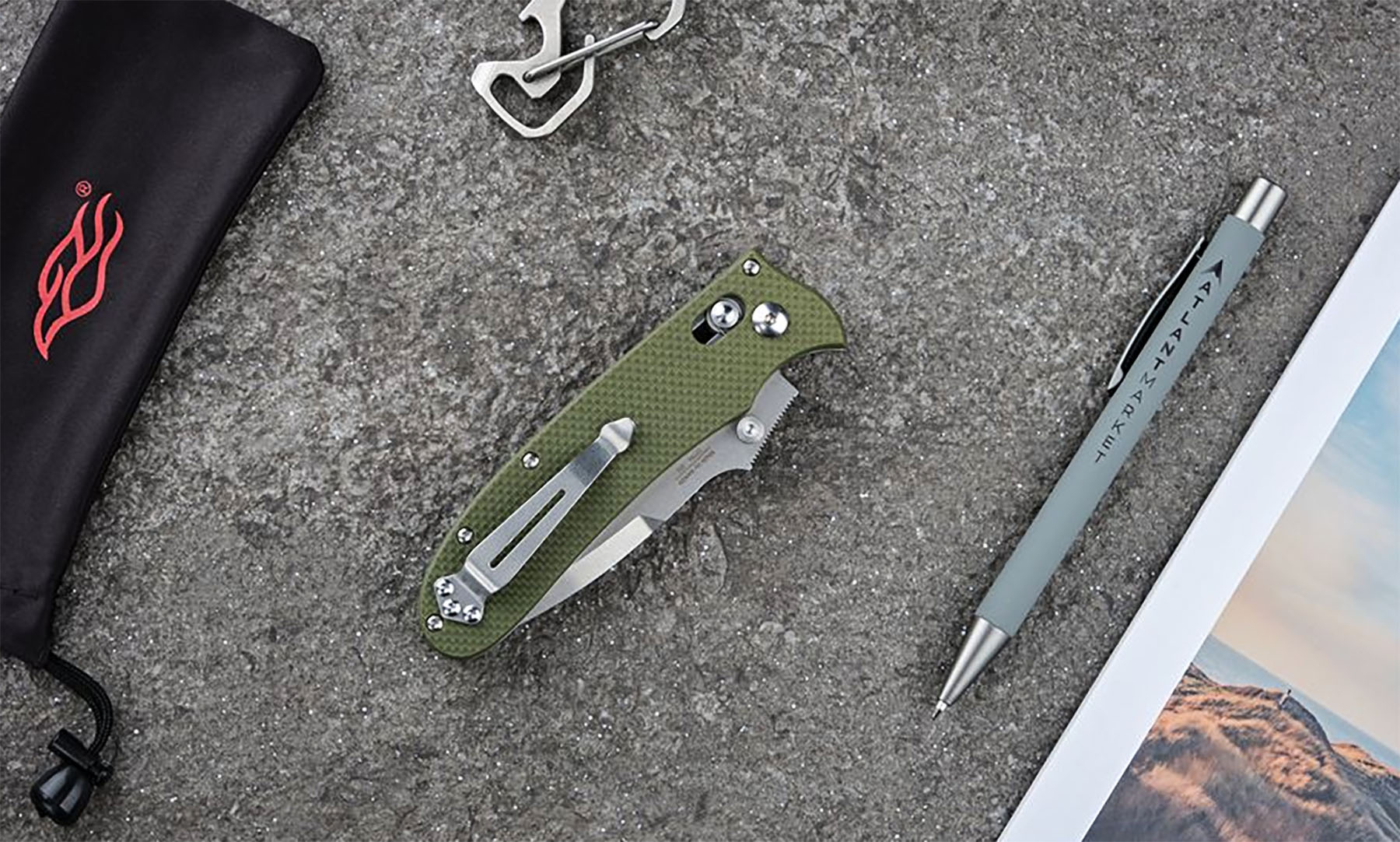 Нож складной Ganzo D704-GR, зеленый (D2 сталь) 4