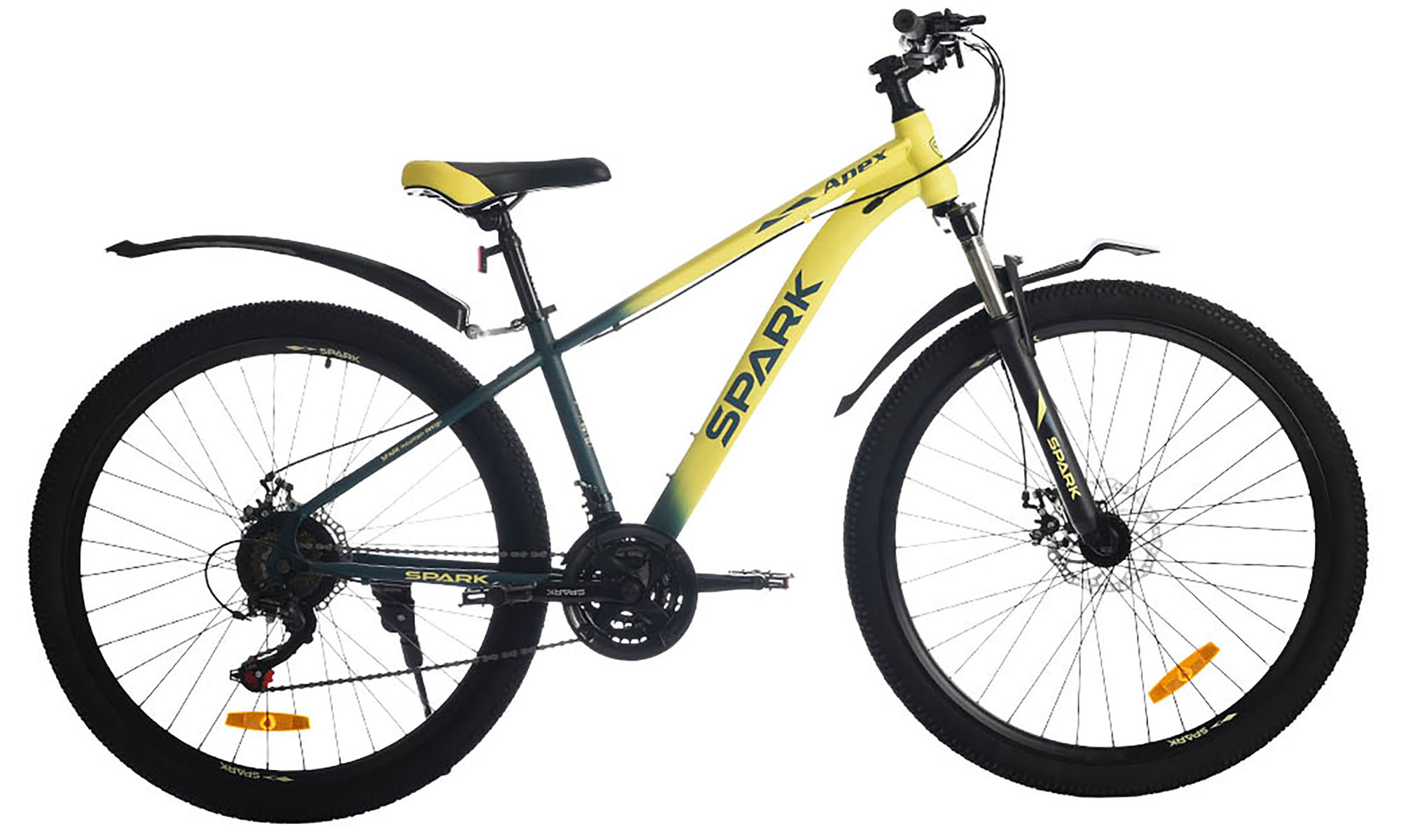 Велосипед SPARK APEX 27,5", розмір S, рама 15", рік 2026, жовтий з зеленим 