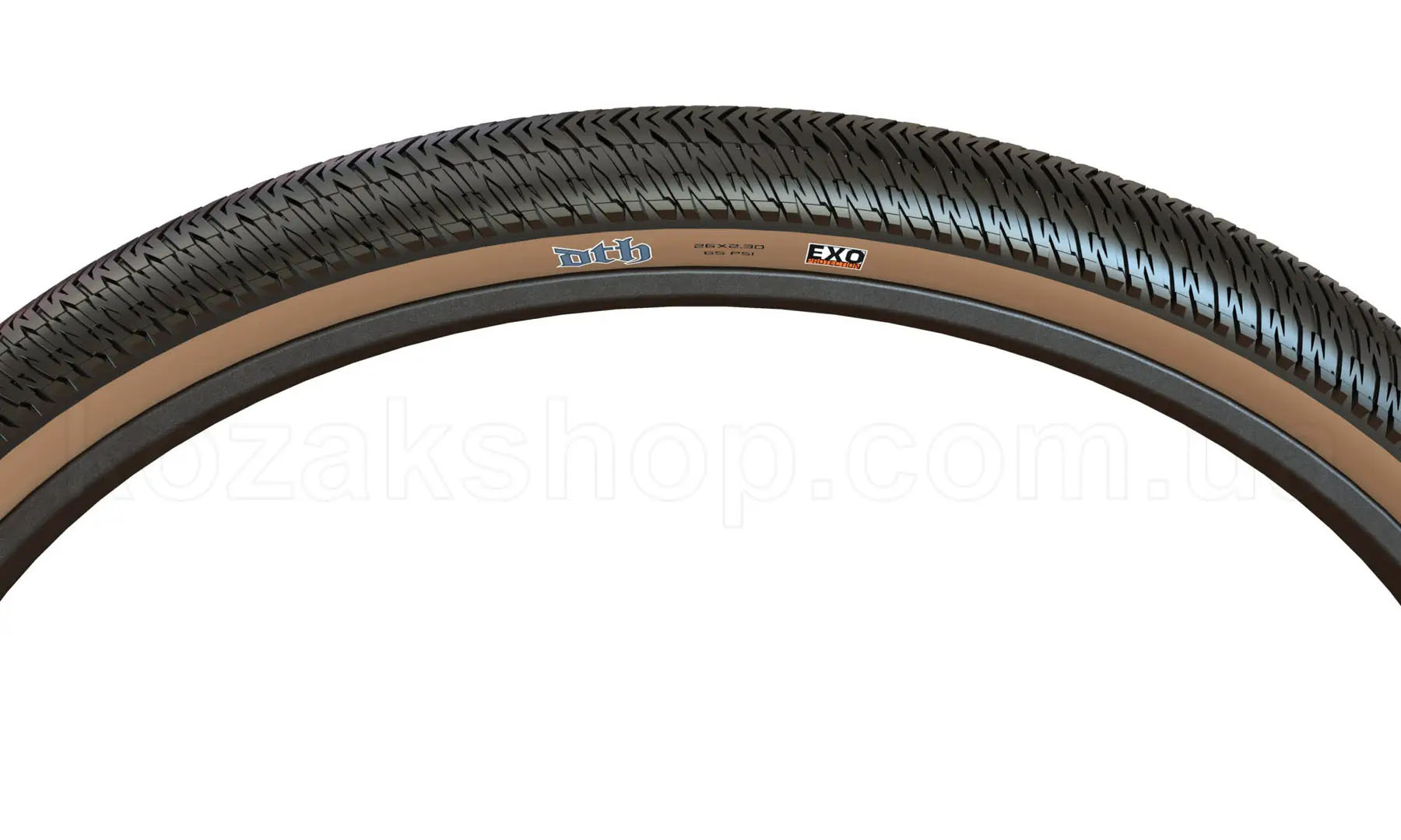 Фотография Покрышка MAXXIS DTH 26X2.15 (53х559) TPI-60 Foldable EXO/TANWALL, черно-коричневая 4