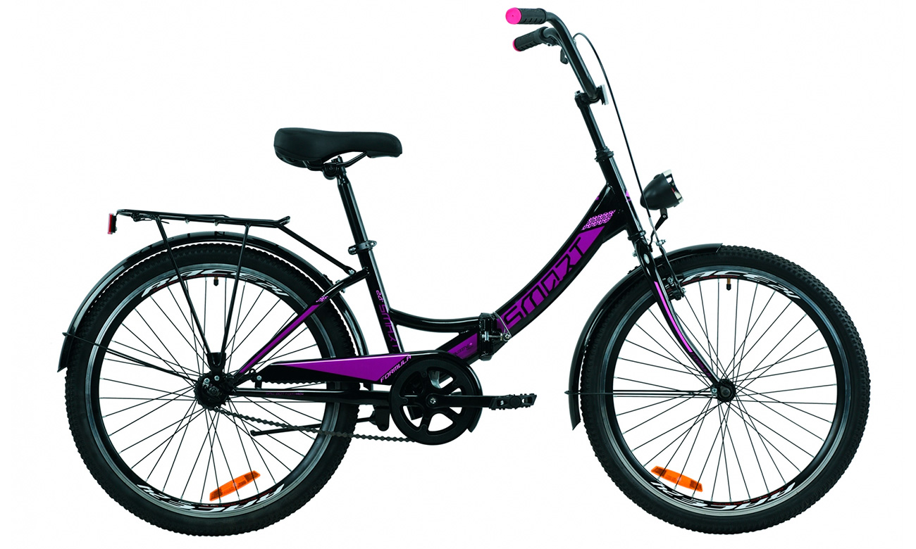 Фотография Велосипед Formula SMART с фонарем 24" (2020) 2020 Черно-фиолетовый