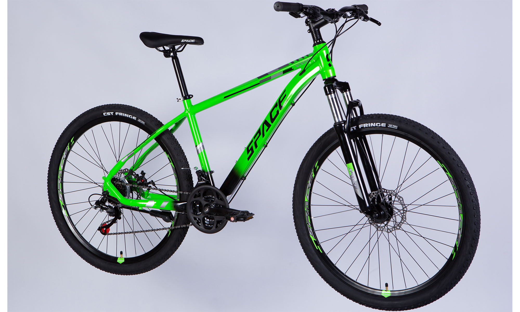 Велосипед SPACE MERCURY DD FR, 27.5", AL, размер M, рама-17", 2025, зелено-черный 2