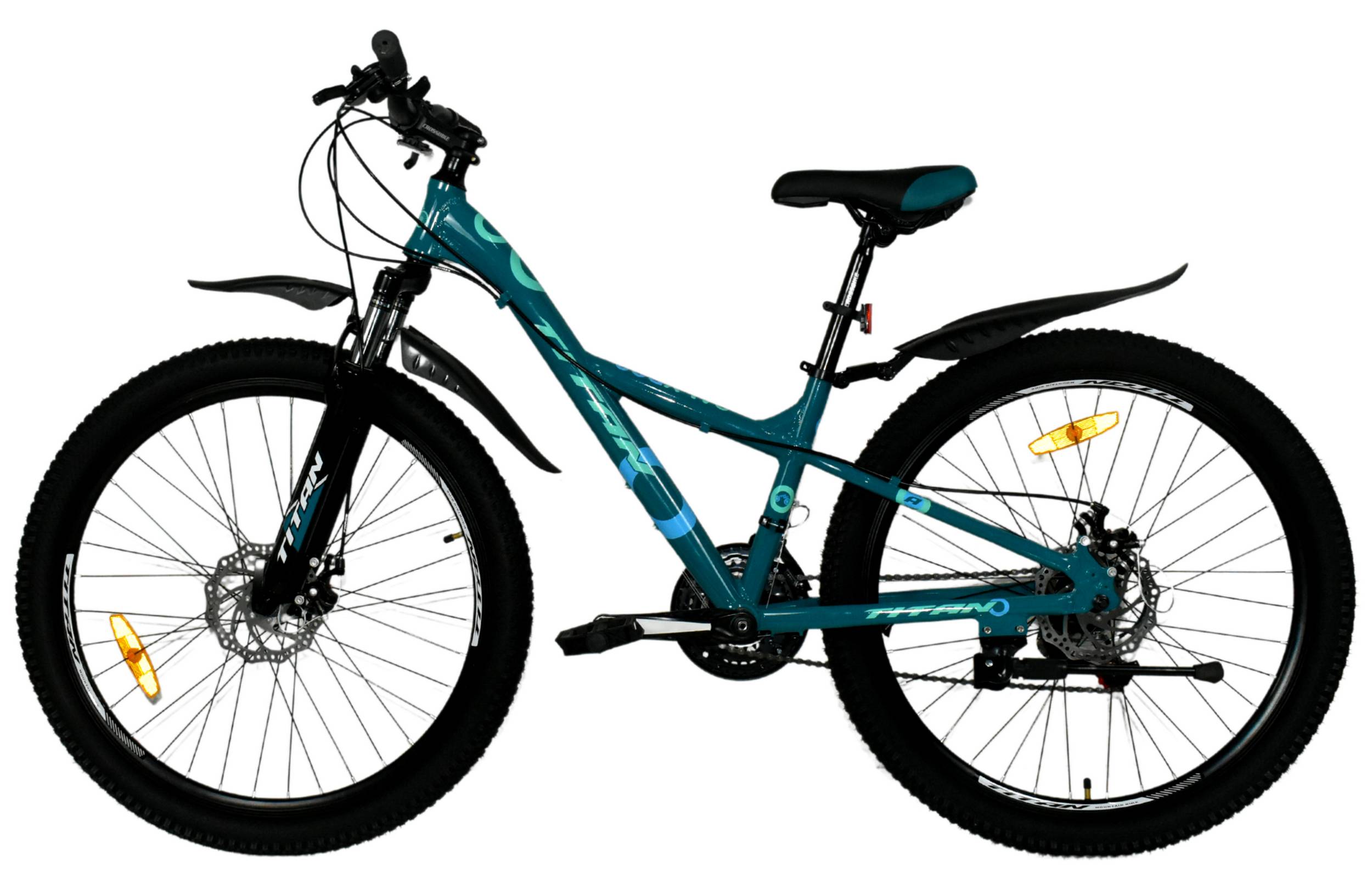 Фотографія Велосипед Titan CALYPSO 26" розмір XS рама 13 2022 Зелено-синій 2