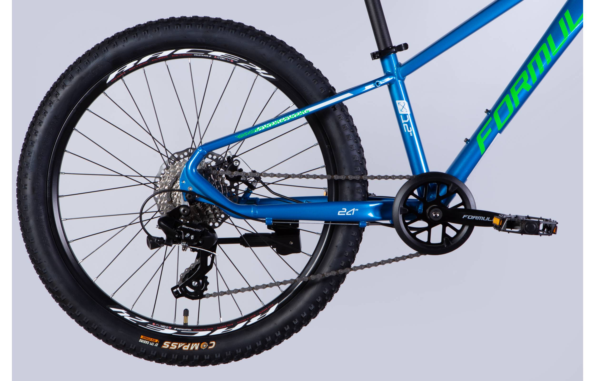 Велосипед Formula THOR DD 24" размер XXS рама 12" 2025 синє-зелений 4