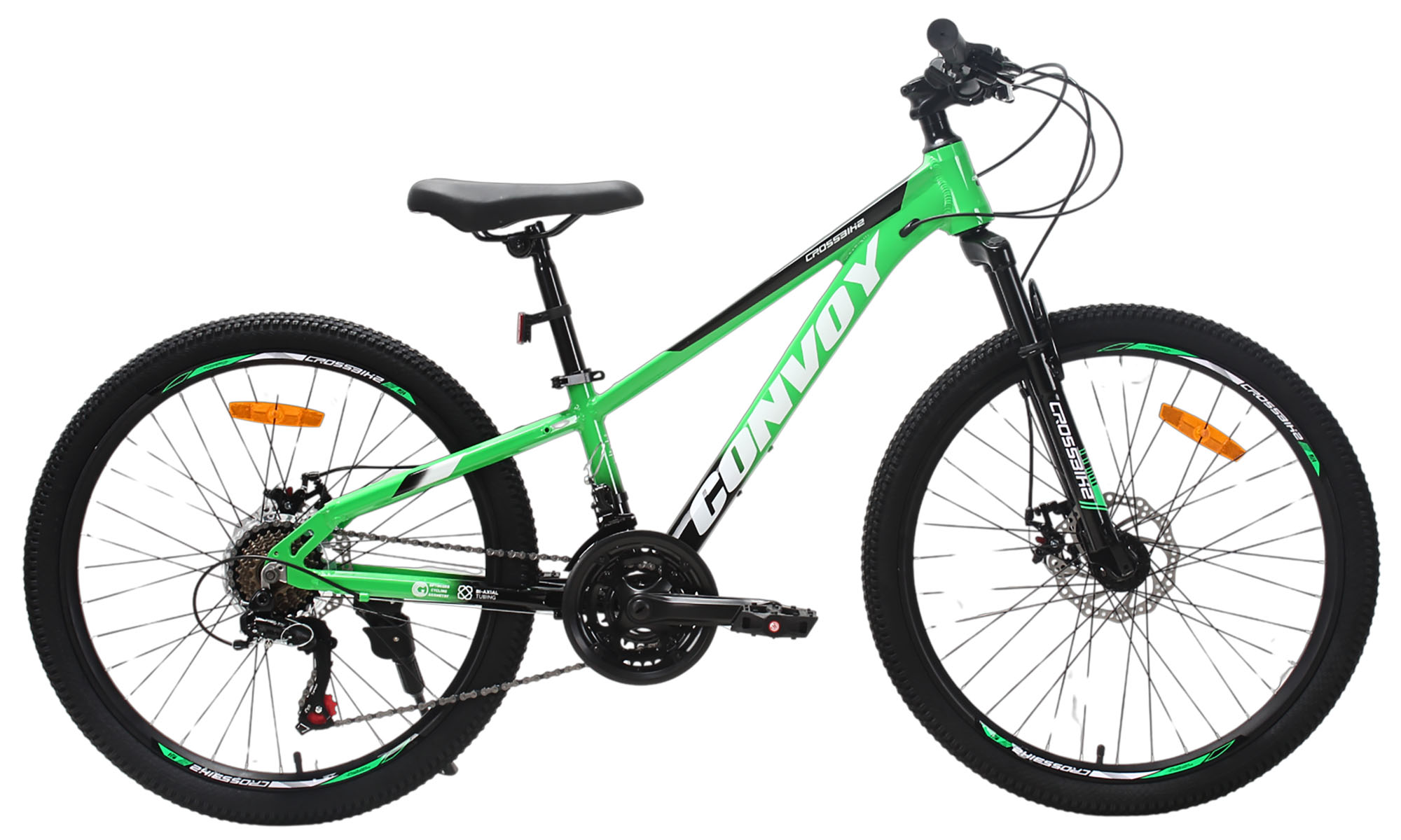 Велосипед CrossBike CONVOY 24", размер XXS, рама 11", год 2026, Зелёный-Чёрный 