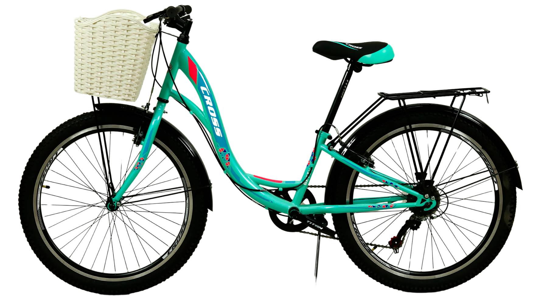 Фотография Велосипед Cross Betty 24" размер XXS рама 11" (2023), Салатово-голубой 4