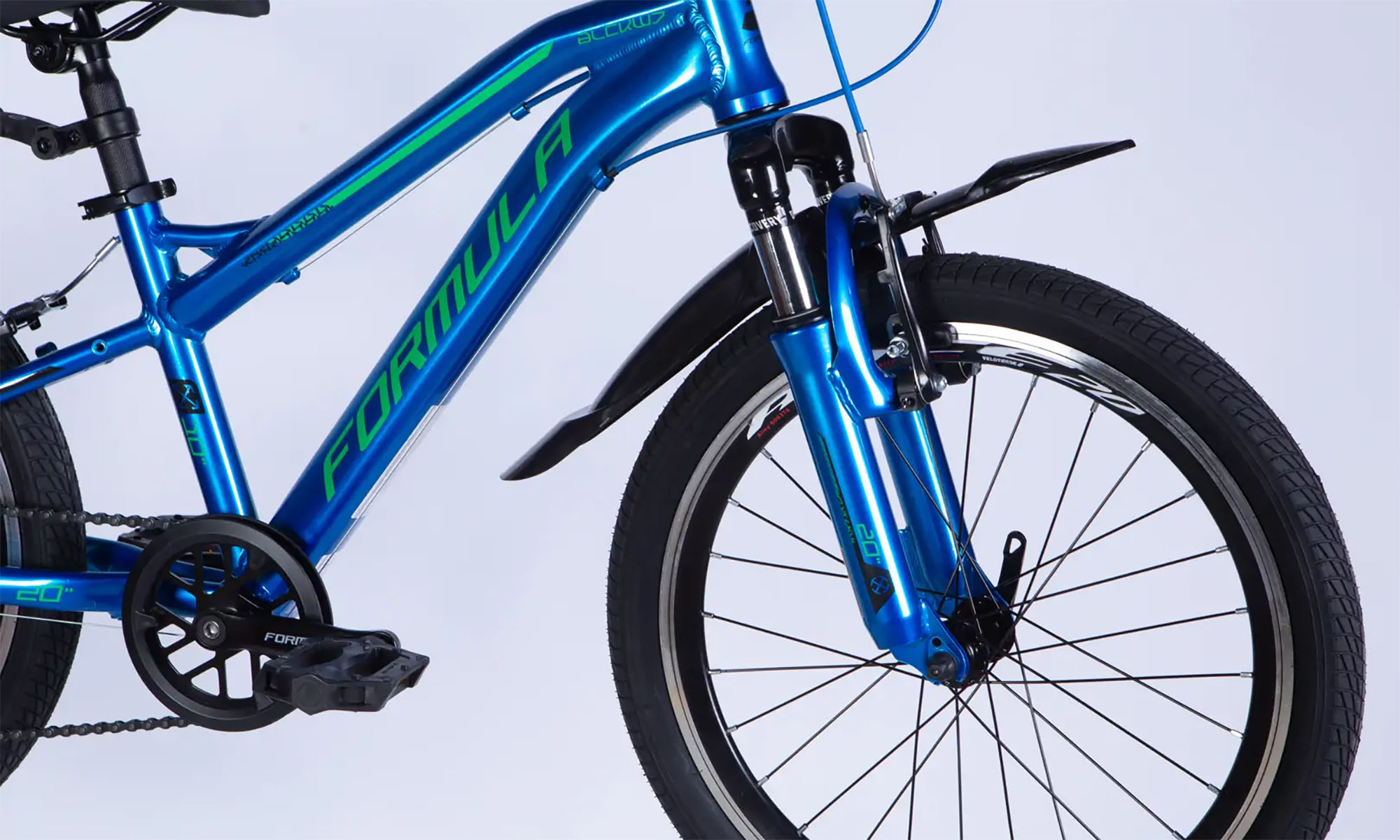 Велосипед Formula BLACKWOOD Vbr FR, 20", розмір XXS, рама 11", 2026, синій з зеленим 3