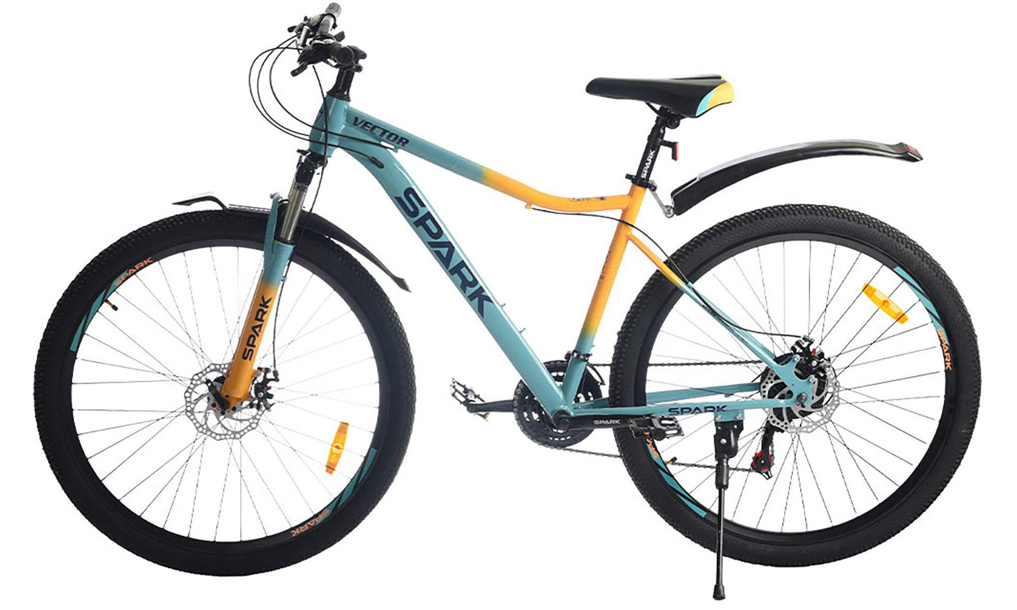 Велосипед SPARK VECTOR 29", размер L, рама 19", год 2026, голубой с желтым 2