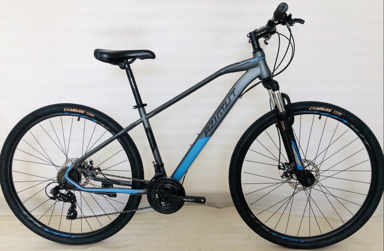 Фотография Велосипед Azimut Gemini GD 26" размер М рама 17 Серо-синий
