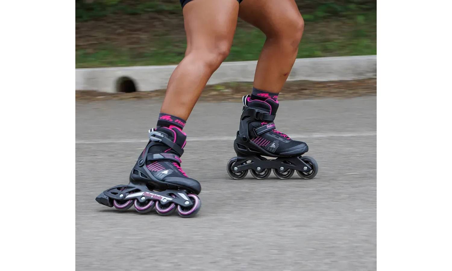 Ролики Rollerblade Zetrablade W black-cyclamen pink 240 7