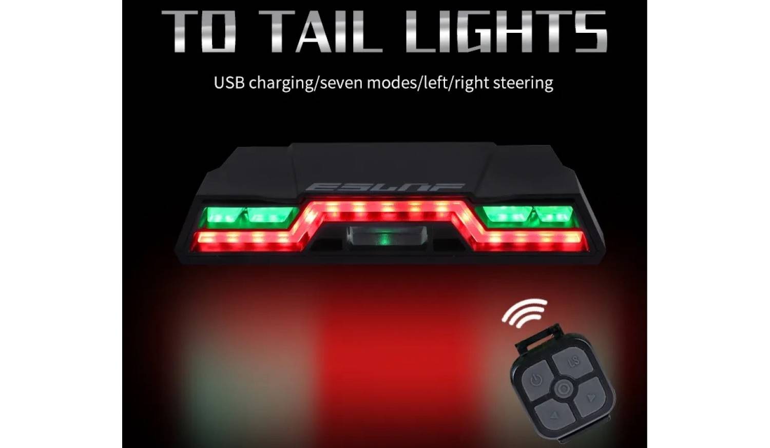 Задняя фара EsLNF 200Lm, 2000mAh с пультом, пластик 4