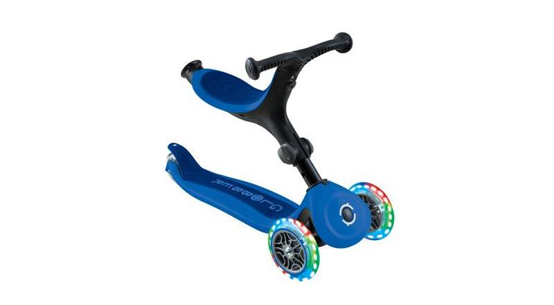 Самокат GLOBBER GO UP ACTIVE со светящимися колёсами, синий, 1+ 2