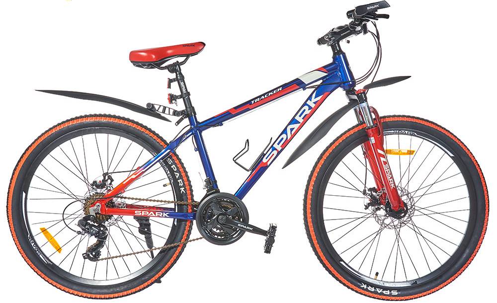 Велосипед Spark Tracker 26" размер S, рама 15" сине-красный Велосипед Spark Tracker 26" размер S, рама 15" сине-красный