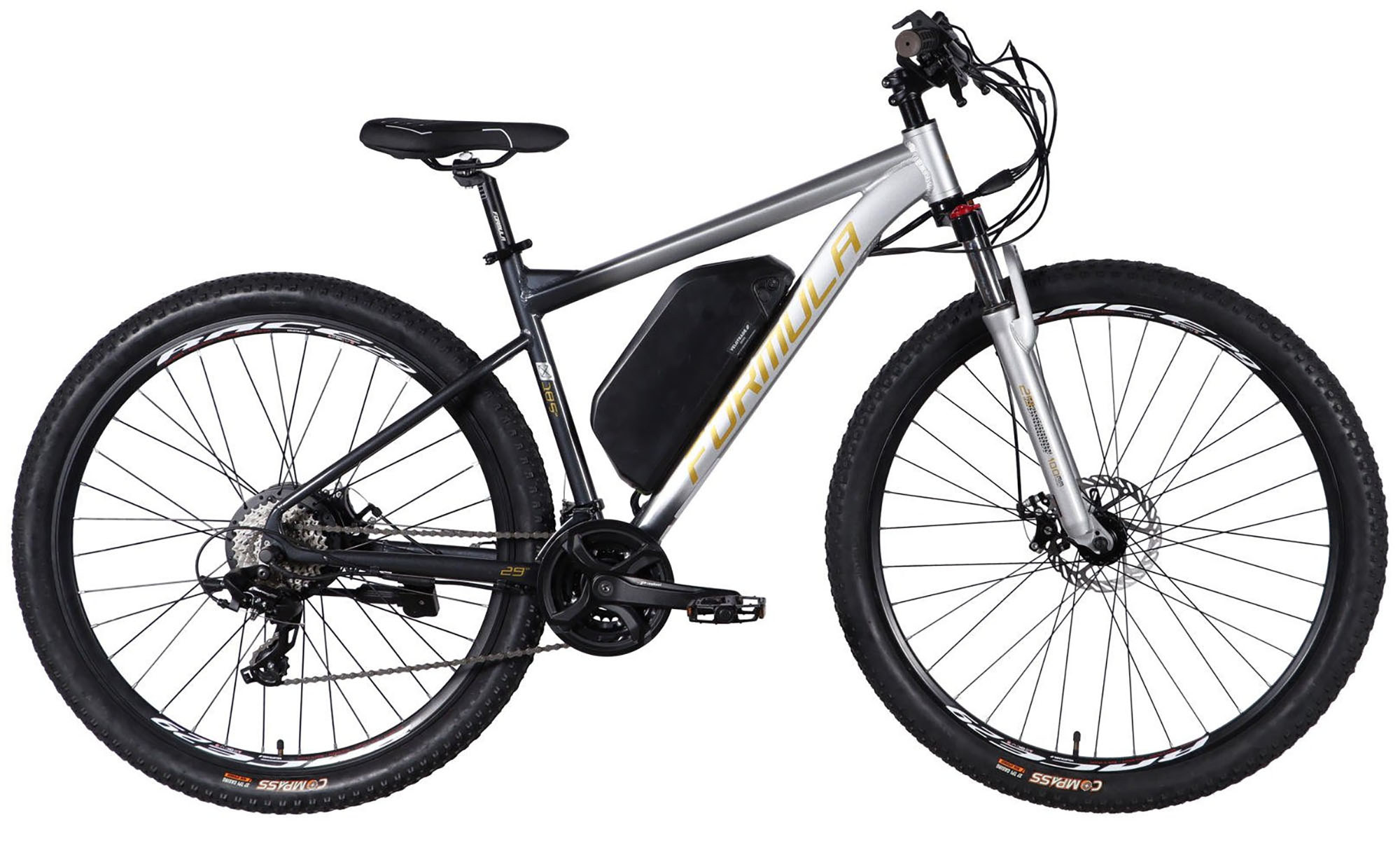 Велосипед с электроприводом Formula eF-1 DD CS 29", размер M, рама-18,5", 48B, 17.5А*ч, 500Вт, год 2026, серебристо-черный 