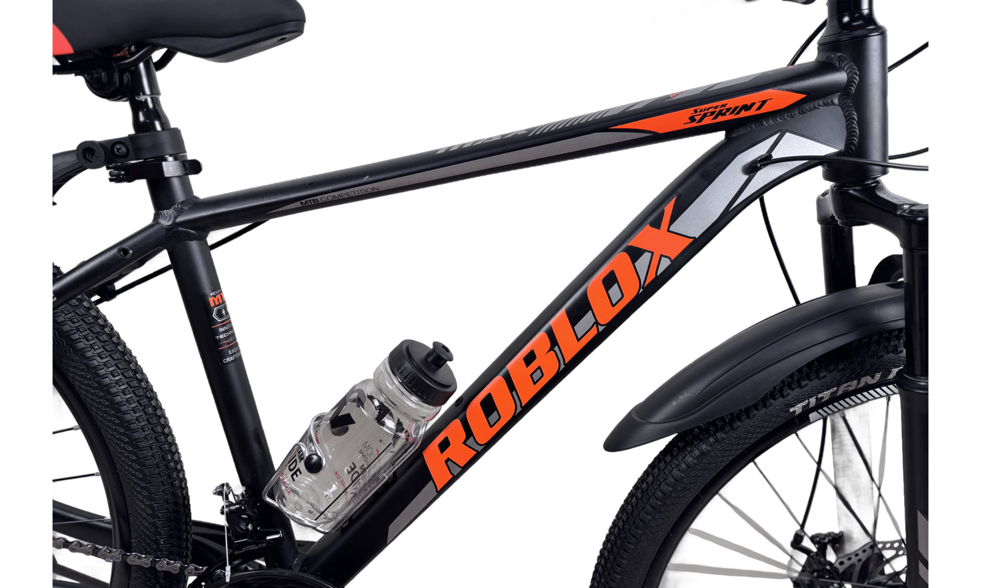 Велосипед CrossBike Roblox 27.5", розмір M, рама 17", рік 2026, Чорний-Помаранчевий 3
