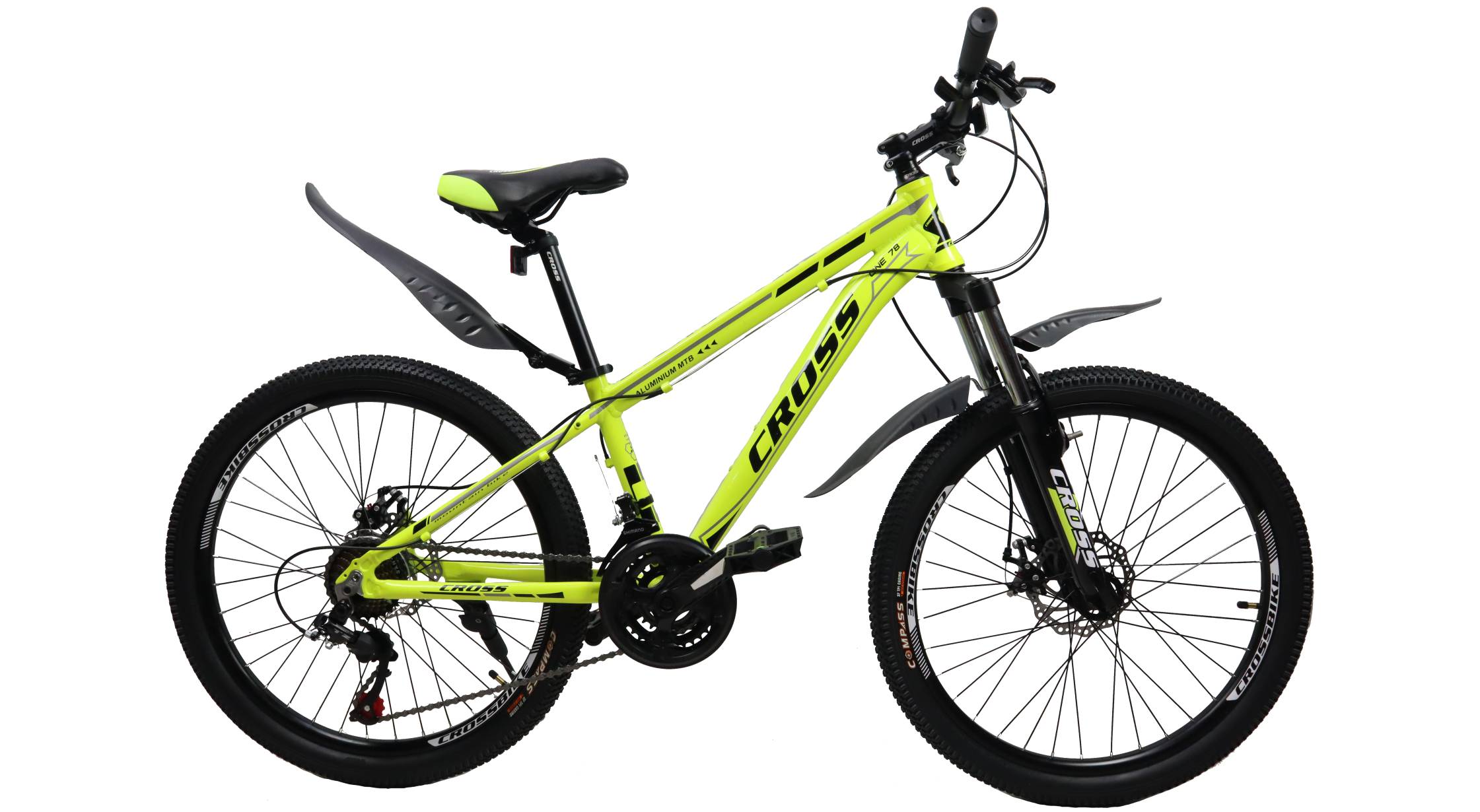 Фотографія Велосипед Cross Hunter 26" размер XS рама 13" (2021), Неоново-желтый