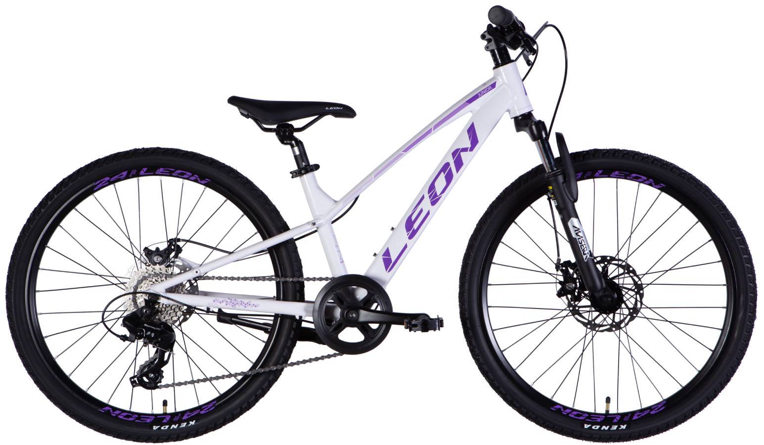 Велосипед Leon JUNIOR DD CS 24", размер XXS, рама 12", 2025, белый с сиреневым 