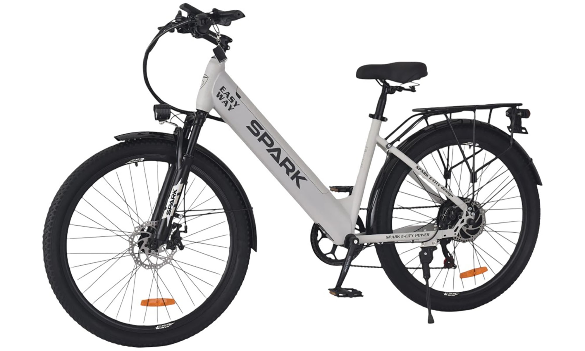 Велосипед с электромотором SPARK E-CITY EASY WAY 26", размер M, рама 17", 48V/500W/12,5Ah, год 2026, серый матовый 5