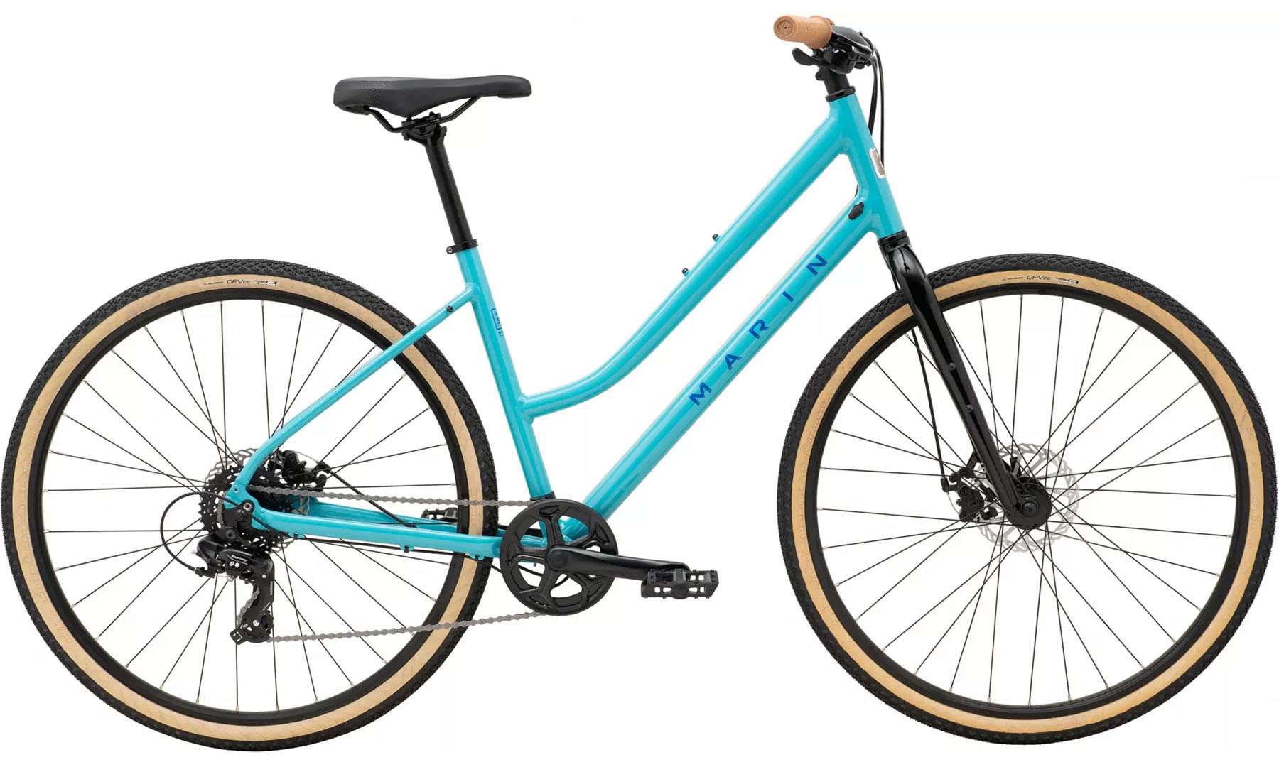 Фотография Велосипед 28" Marin Kentfield 1 ST размер рамы M 2024 Gloss Light Blue/Black/Brown
