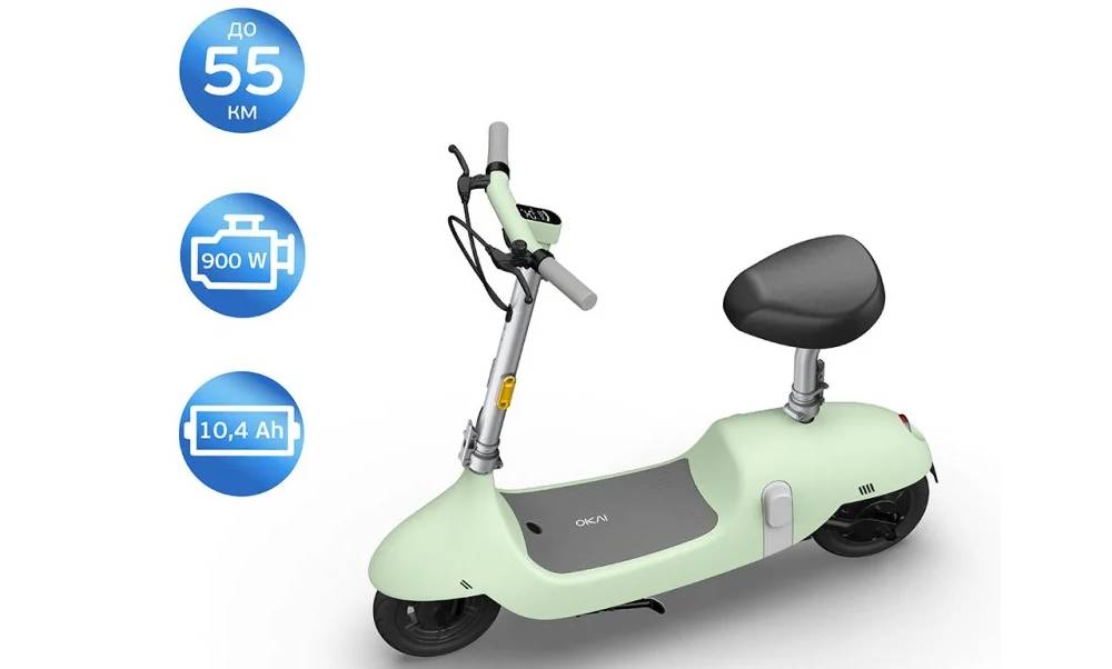 Электросамокат с сидением OKAI Ceetle PRO EA10C 10" 350(900)W, 25Km/h, 10,4Ah, NFC, App, мятный 16 Электросамокат с сидением OKAI Ceetle PRO EA10C 10" 350(900)W, 25Km/h, 10,4Ah, NFC, App, мятный 16
