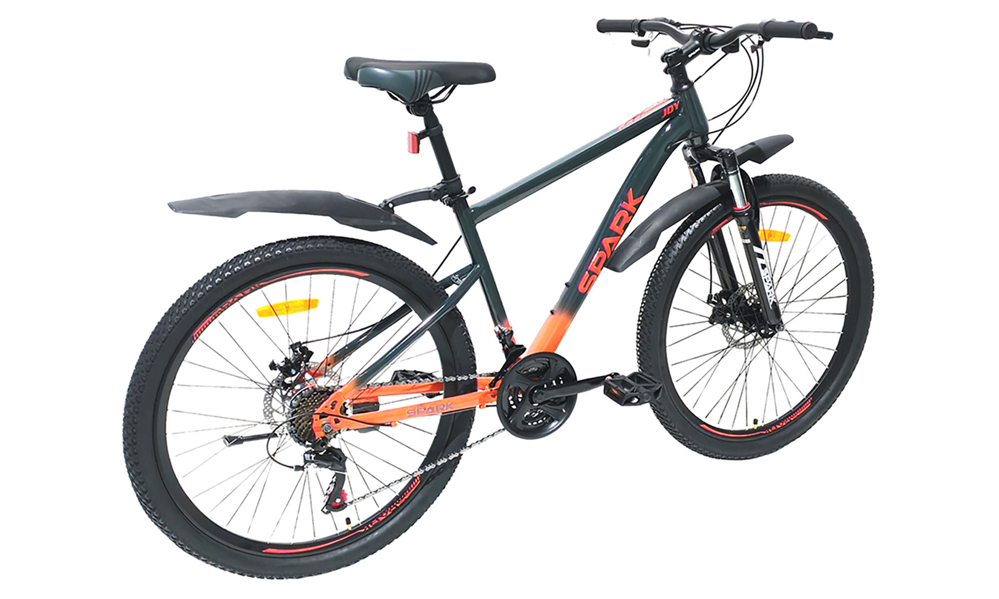 Велосипед SPARK JOY 26", розмір M, рама 17", 2025, темно-зелений з червоним 2