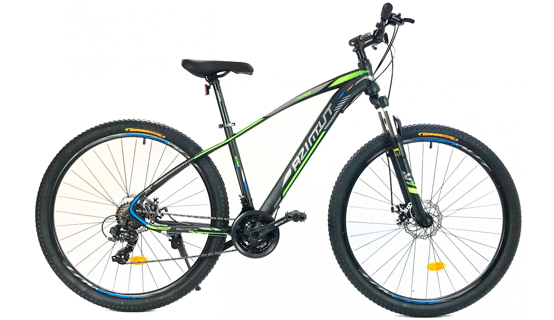 Фотография Велосипед Azimut Nevada GD 24" размер XS рама 15 Черно-зеленый 