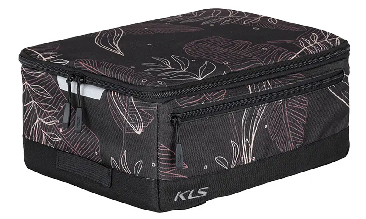 Фотография Сумка на багажник KLS Space city 023 черный, дизайн-цветы