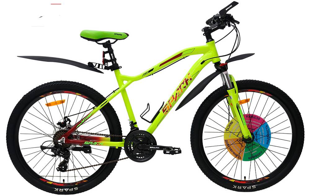 Фотографія Велосипед SPARK HUNTER 26" размер М рама 18" 2024 Желто-красный