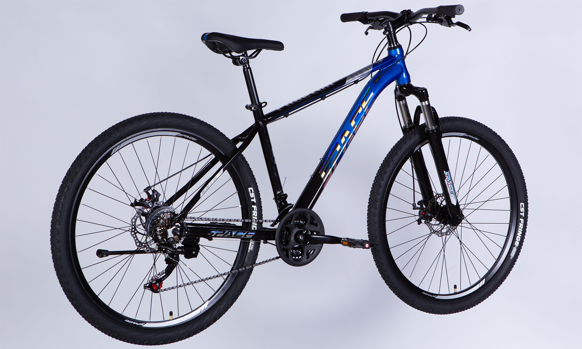 Велосипед SPACE PHAETON DD FR, 27.5", AL, размер M, рама-17", 2025, черно-синий 2
