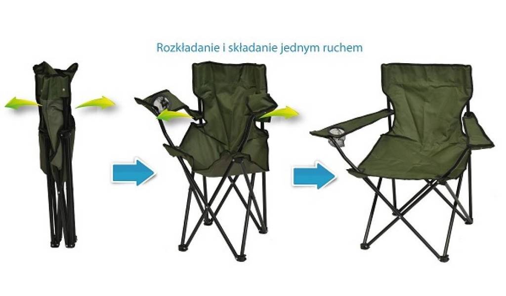 Фотографія Крісло кемпінгове Enero складане 50х50х80см, хакі 4
