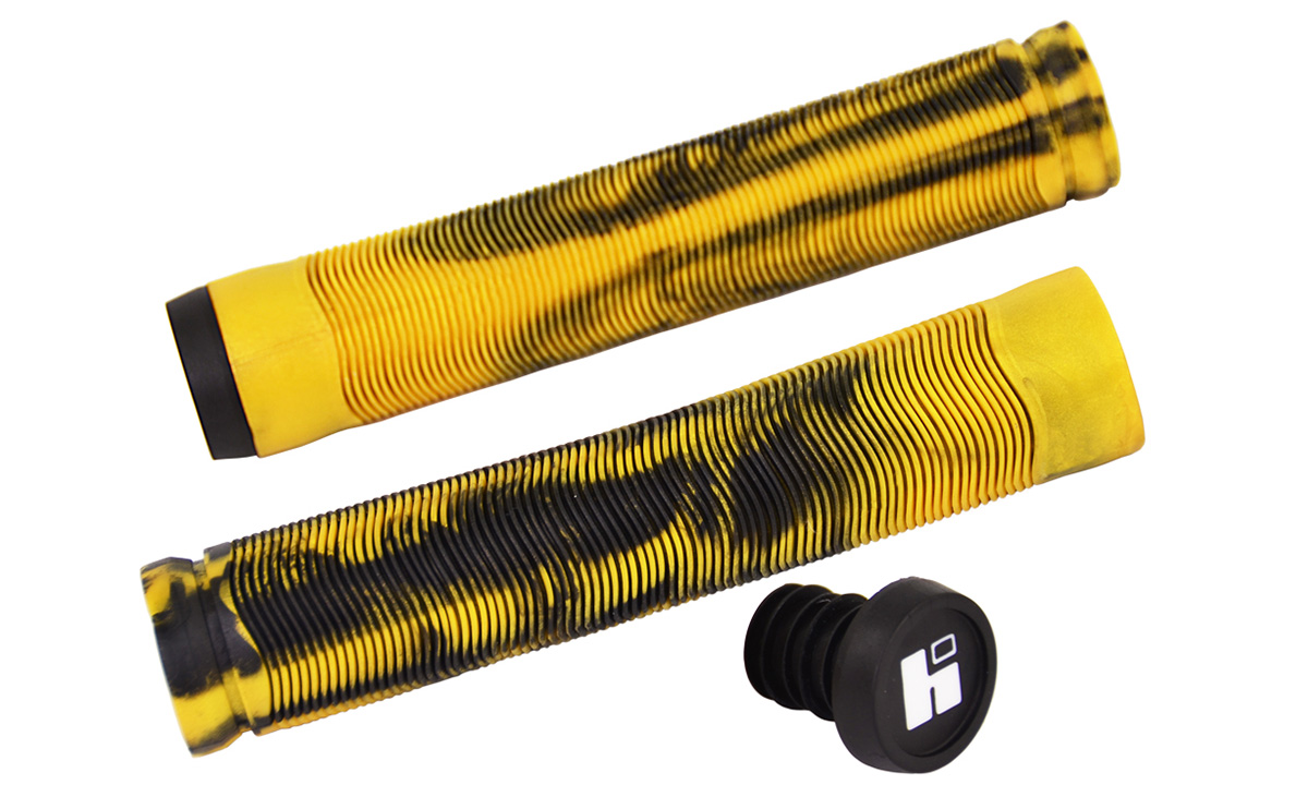 Фотографія Грипси для трюкового самокату Hipe H4 Duo 155мм, Жовто-чорний