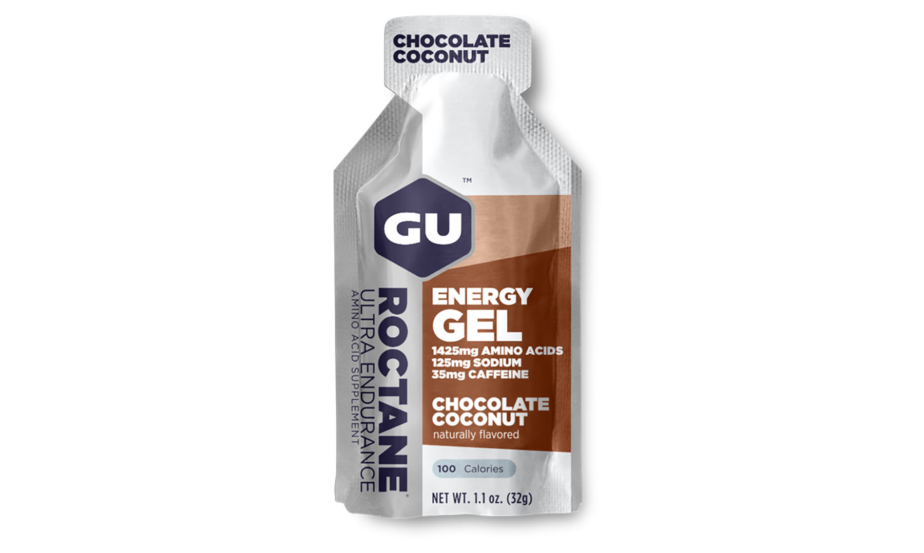 Фотография Энергетический гель GU Energy ROCTANE Ultra Endurance Chocolate Coconut, 32 г (35 мг кофеина)