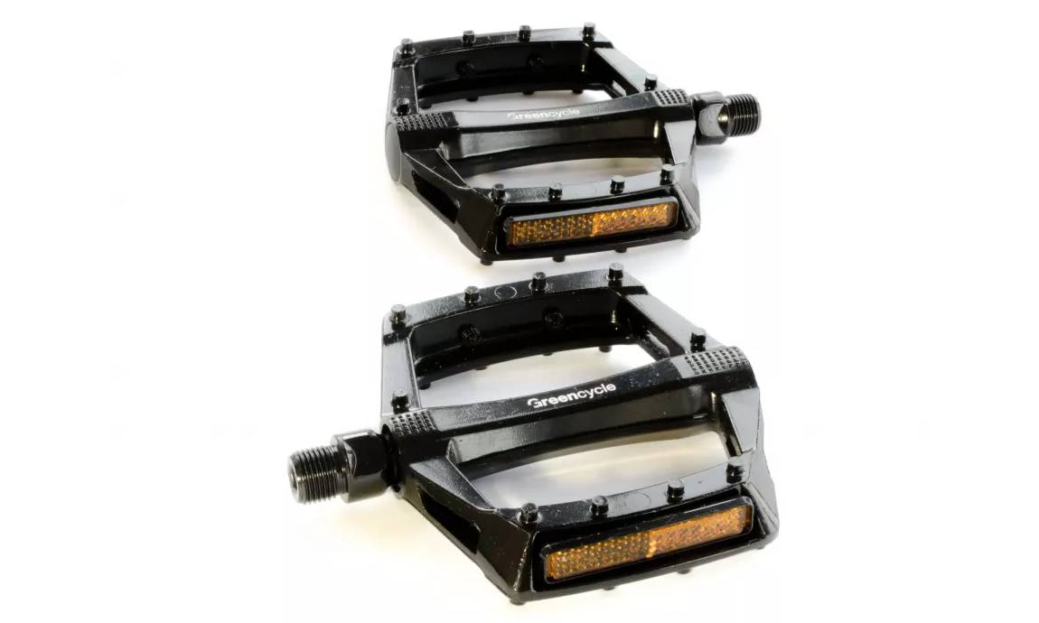 Педалі Green Cycle GPD-M302, алюмінієві, кулькові підшипники, (112х109х24) 