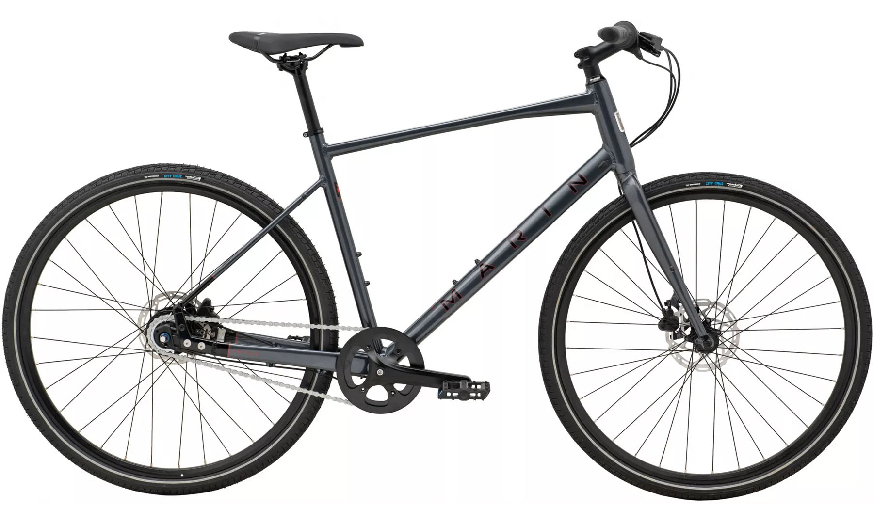 Фотографія Велосипед 28" Marin Presidio 2 розмір рами S 2024 Gloss Charcoal/Black/Black Red