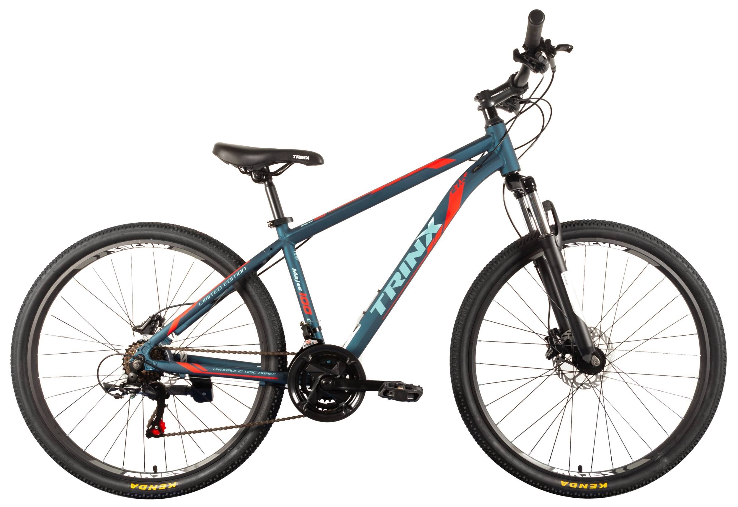Фотография Велосипел Trinx M100 Elite Majes 27.5" размер S рама 16 2022 Matt-Blue-Blue-Red