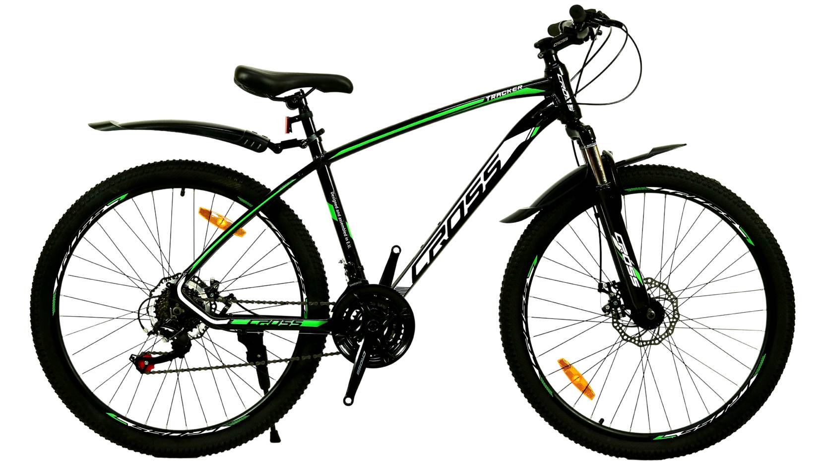Фотография Велосипед CROSS Tracker 29", размер M рама 18" (2023), Черный-Зеленый