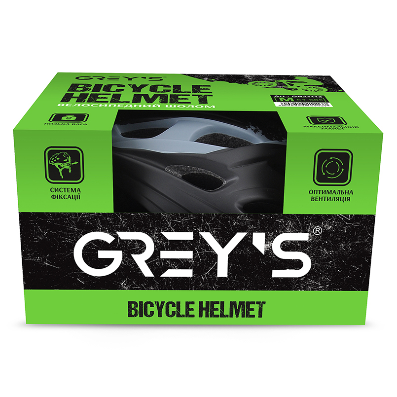 Фотография Велосипедный шлем Grey's размер М (54-58 см), Черно-серый 2