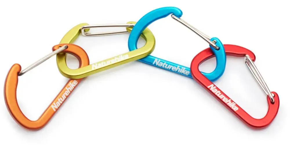 Карабин алюминиевый Naturehike D-type NH15A004-H, 4 см, оранжевый (2 шт.) 3