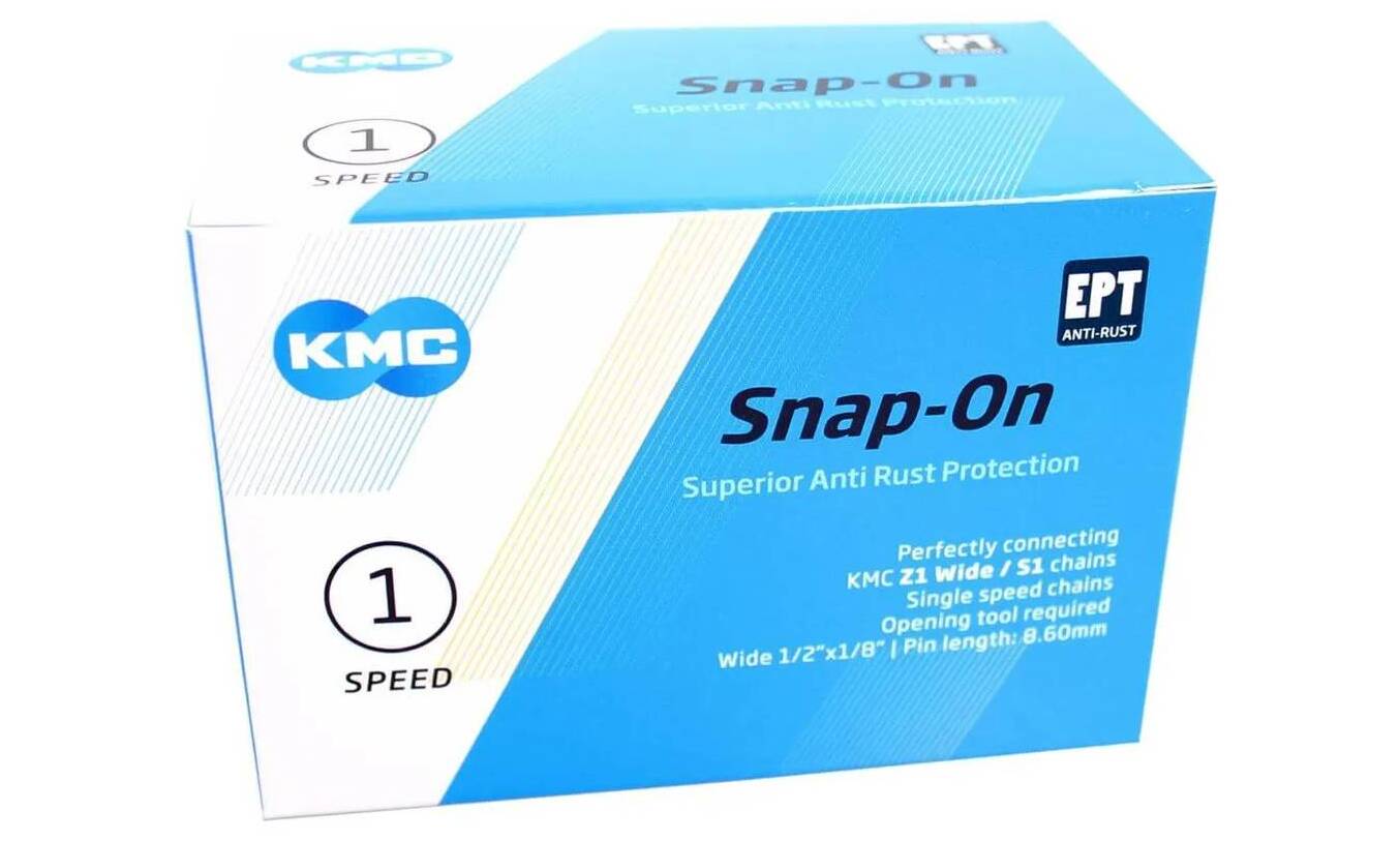 Замок цепи KMC Snap-On Wide EPT Silver, 1 скорость, упаковка 40 шт. 2