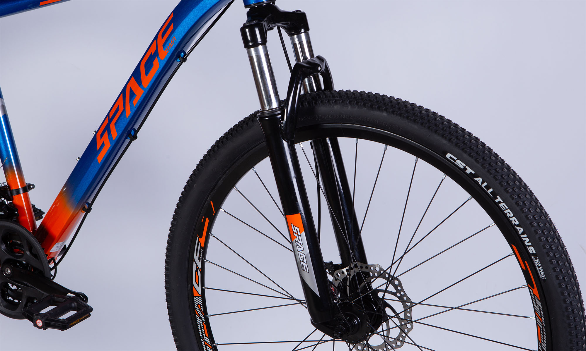 Велосипед SPACE MERCURY DD FR, 29", размер L, рама 20", 2025, сине-оранжевый 2