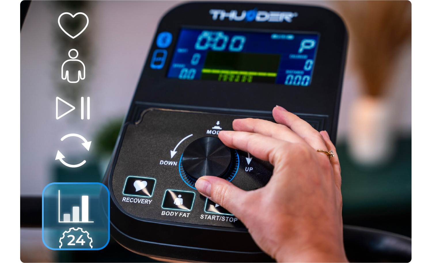 Велотренажер электромагнитный TRIX THUNDER черно-синий 2