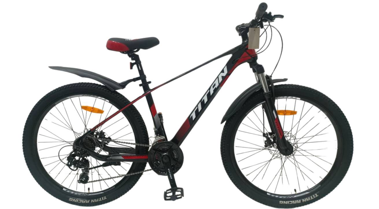 Фотографія Велосипед Titan Shadow 26", розмір S рама 15.5" (2024), Чорний-Червоний