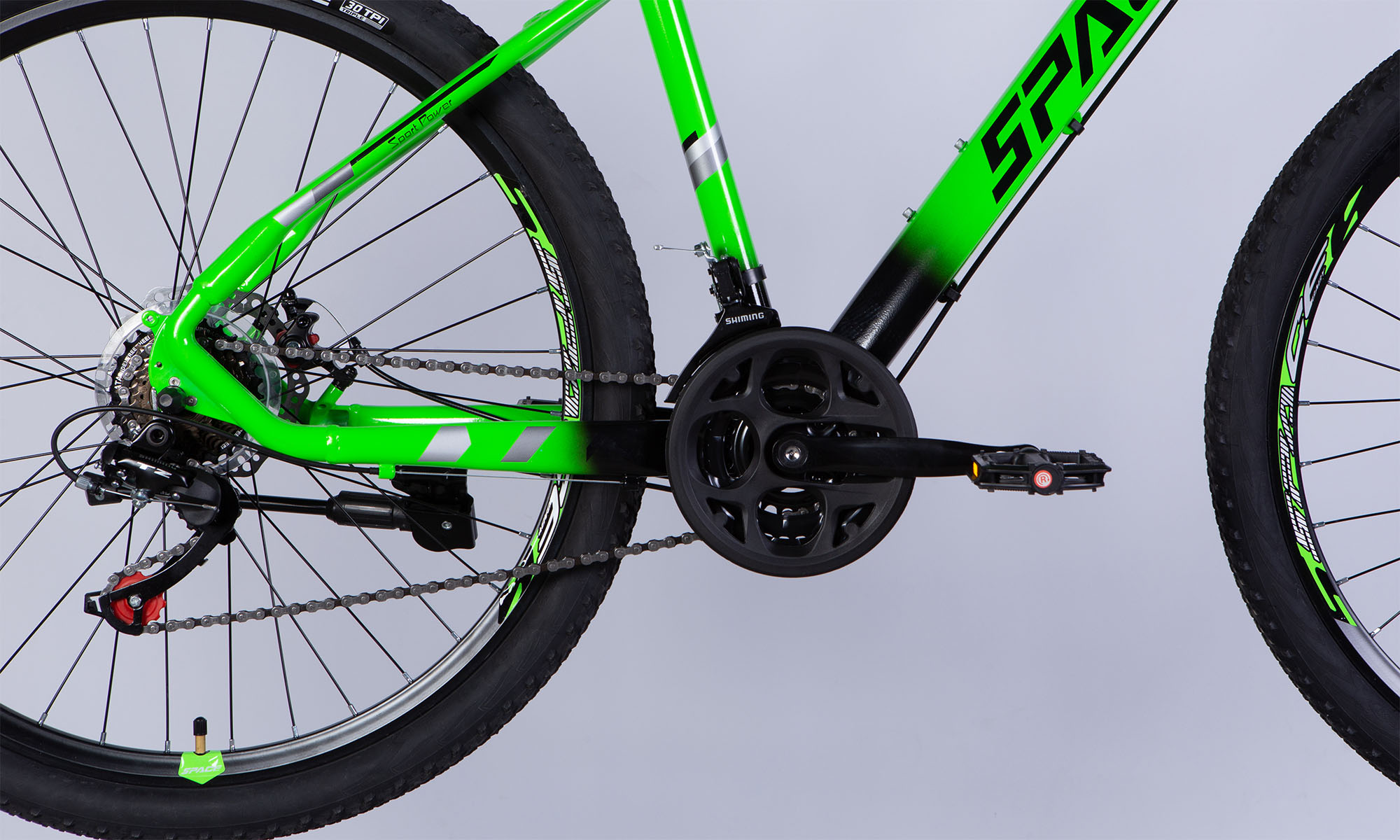 Велосипед SPACE MERCURY DD FR, 27.5", размер M, рама 17", год 2026, зелено-черный 4