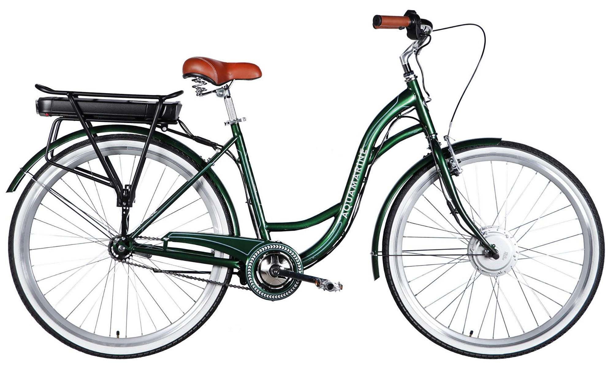 Велосипед с электроприводом Dorozhnik eAQUAMARINE BH 28", размер L, рама-19", 36B, 12.5А*ч, 500Вт, год 2026, зеленый 