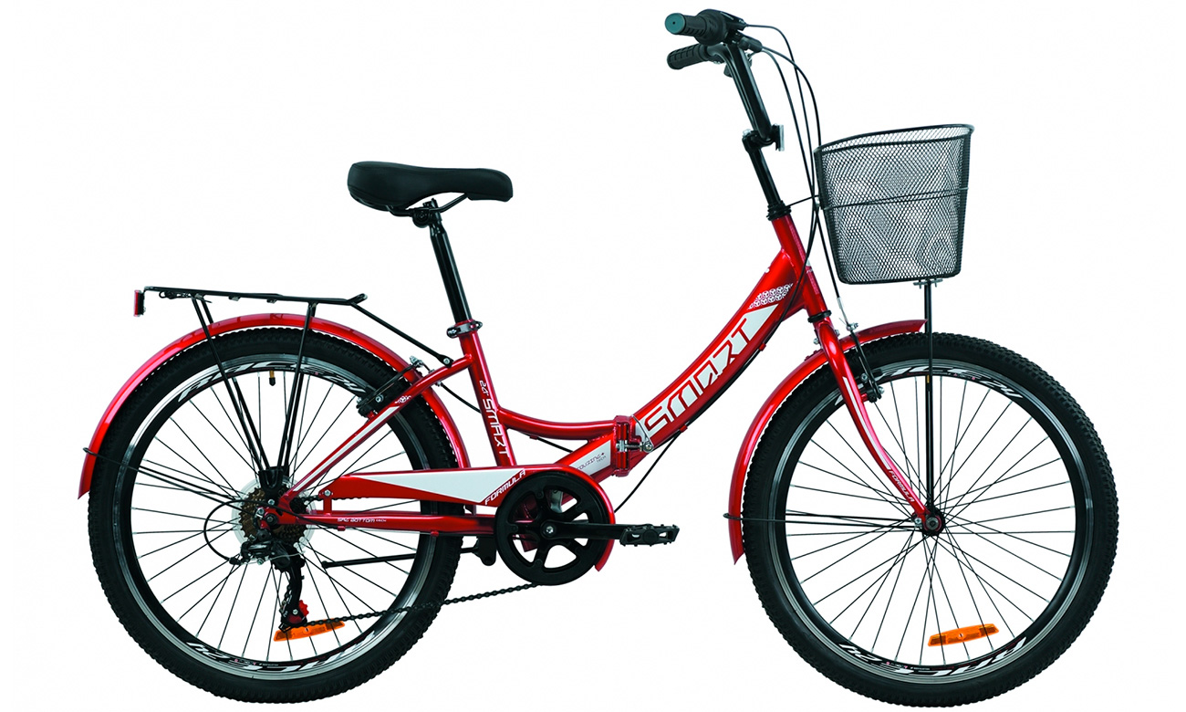 Фотографія Велосипед Formula SMART з кошиком, тріскачка 24" (2020) 2020 Red